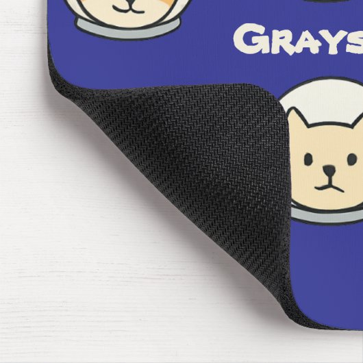 Personalized Catstronaut Mousepad With Name マウスパッド (コーナー)