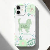 Personalized Cavalier - Mint Green Floral iPhone 16ケース