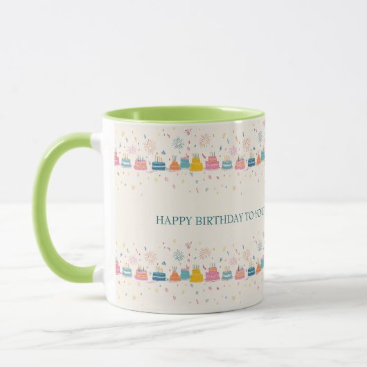 Personalized Celebration Mug – Cakes & Confetti マグカップ (左)