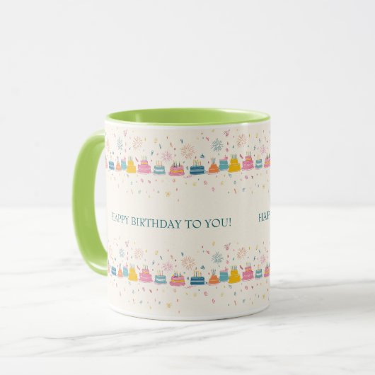 Personalized Celebration Mug – Cakes & Confetti マグカップ (正面左)