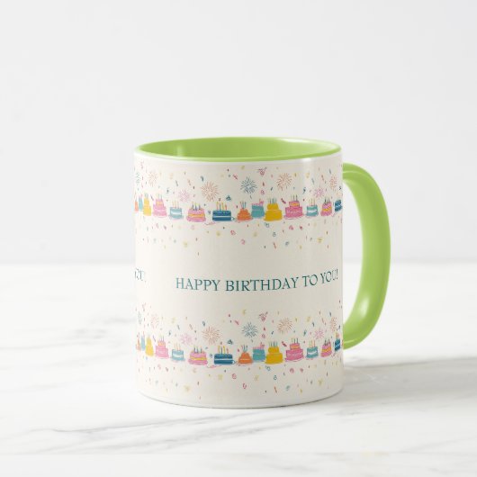 Personalized Celebration Mug – Cakes & Confetti マグカップ (正面右)
