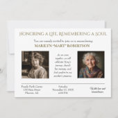 Personalized Celebration of Life Invitation 招待状 (正面)