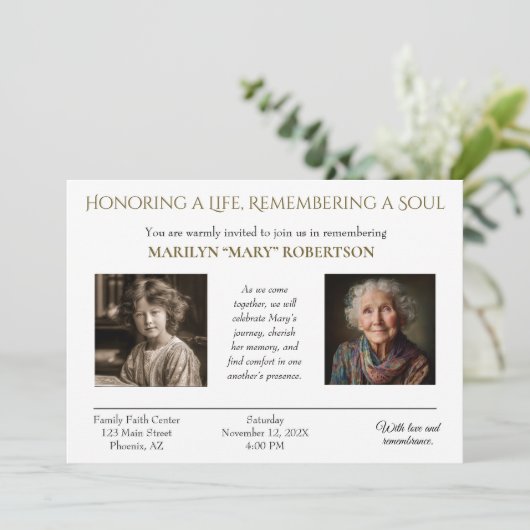Personalized Celebration of Life Invitation 招待状 (スタンド正面)