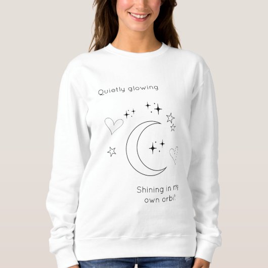 Personalized Celestial Design White Sweatshirt スウェットシャツ (正面)