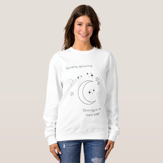 Personalized Celestial Design White Sweatshirt スウェットシャツ (正面フル)