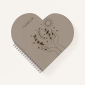 Personalized Celestial Floral Spiral Notebook ノートブック (正面)