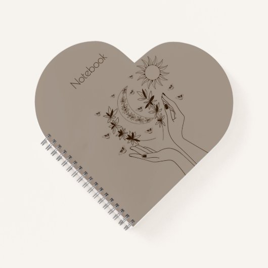 Personalized Celestial Floral Spiral Notebook ノートブック (正面)