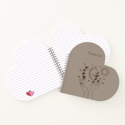 Personalized Celestial Floral Spiral Notebook ノートブック (内部)