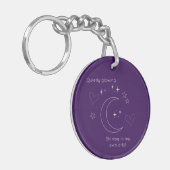 Personalized Celestial Line Art Purple Keychain キーホルダー (正面左)