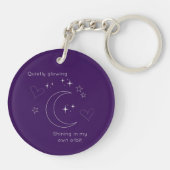 Personalized Celestial Line Art Purple Keychain キーホルダー (裏面)