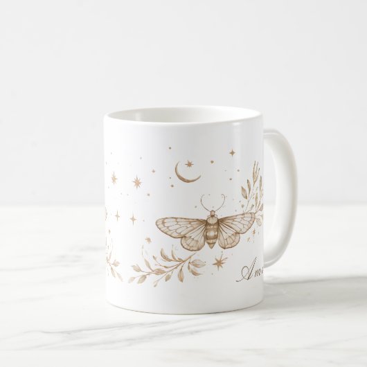 Personalized Celestial Moth Mug コーヒーマグカップ (正面右)