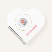 Personalized Celestial Rose Heart Spiral Notebook ノートブック (正面)