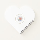 Personalized Celestial Rose Heart Spiral Notebook ノートブック (裏面)