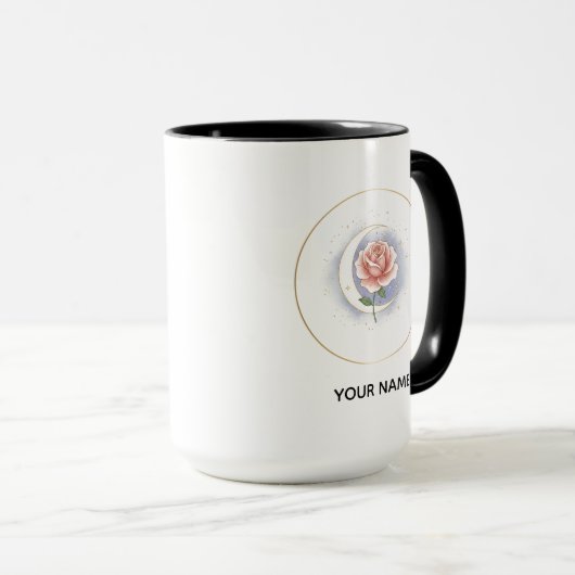 Personalized Celestial Rose & Moon Mug - Custom Na マグカップ (正面右)