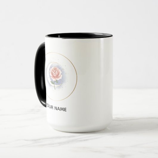 Personalized Celestial Rose & Moon Mug - Custom Na マグカップ (正面左)