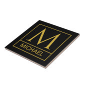 Personalized Ceramic Tile with Initial & Name タイル (側面)