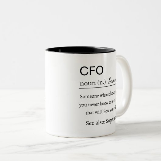 Personalized CFO Definition ツートーンマグカップ (正面右)