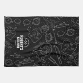 Personalized Chalkboard Doodle Kitchen Towel | Cus キッチンタオル (横)