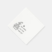 Personalized Champagne Glass Tower Wedding Napkins スタンダードカクテルナプキン (角)