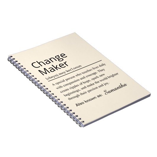 Personalized Change Maker Definition ノートブック (右側)