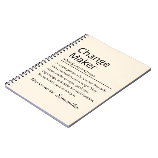 Personalized Change Maker Definition ノートブック (左側)