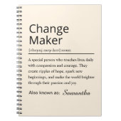 Personalized Change Maker Definition ノートブック (正面)