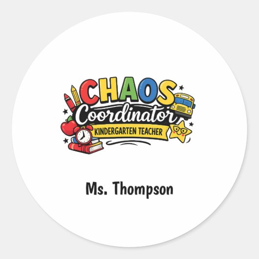 Personalized Chaos  Coordinator Teacher  ラウンドシール (正面)