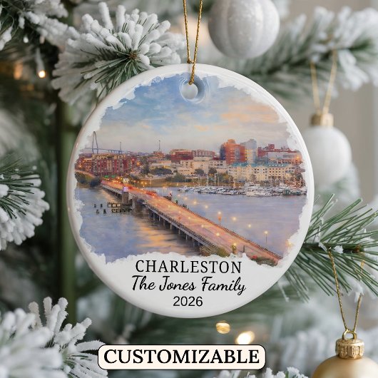 Personalized Charleston, Custom South Carolina セラミックオーナメント