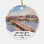 Personalized Charleston, Custom South Carolina セラミックオーナメント (正面)