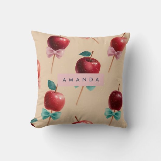 Personalized Charming Candy Apple Pattern クッション (正面)