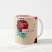 Personalized Charming Candy Apple Pattern ツートーンマグカップ (正面右)