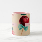Personalized Charming Candy Apple Pattern ツートーンマグカップ (中央)