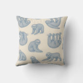 Personalized Charming Elegant Blue Sloth Pattern クッション (裏面)