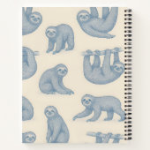 Personalized Charming Elegant Blue Sloth Pattern ノートブック (裏面)