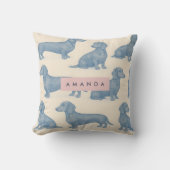 Personalized Charming Elegant Dachshund Pattern クッション (正面)