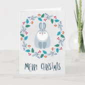 Personalized Charming Rabbit Christmas Card カード (正面)