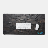 Personalized Charred Wood Image Desk Mat デスクマット (キーボード&マウス)