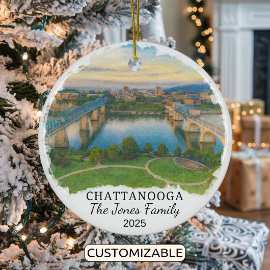 Personalized Chattanooga Ornament, Tennessee セラミックオーナメント