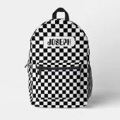 Personalized Checkerboard Backpack for Kids プリントバックパック (正面)
