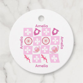 Personalized Checkered Cowgirl Pattern フェイバータグ