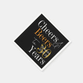 Personalized Cheers and Beers 30th Birthday Party スタンダードカクテルナプキン (角)