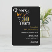 Personalized Cheers and Beers 30th Birthday Party 招待状 (スタンド正面)