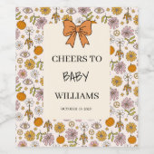 Personalized Cheers to Baby Boho Wine Label ワインラベル (シングルラベル)