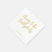 Personalized Cheers Wedding Rustic Hand lettering スタンダードカクテルナプキン (角)