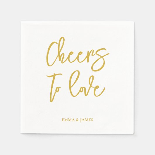 Personalized Cheers Wedding Rustic Hand lettering  スタンダードカクテルナプキン (正面)