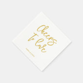 Personalized Cheers Wedding Rustic Hand lettering  スタンダードカクテルナプキン (角)