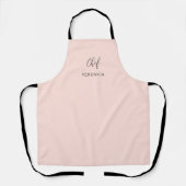 Personalized Chef Apron | Minimal Blush Pink Apron エプロン (正面)