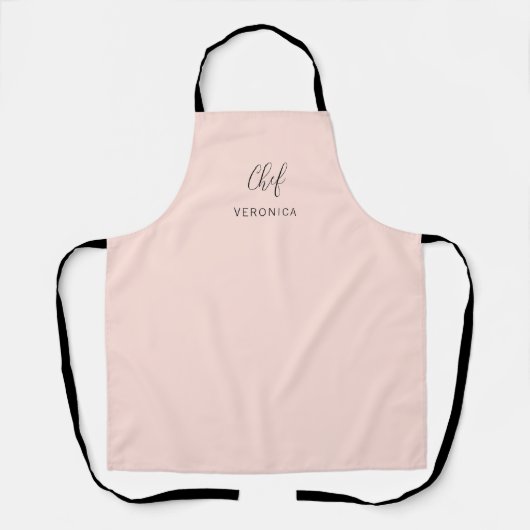 Personalized Chef Apron | Minimal Blush Pink Apron エプロン (正面)