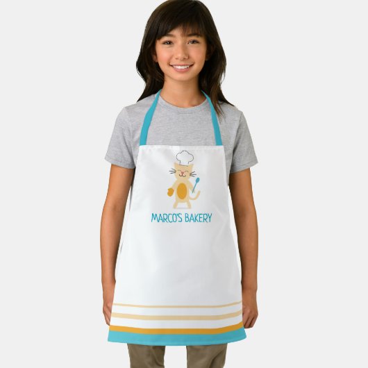 Personalized Chef Cat Baking Apron for Little Chef エプロン (インサイチュ)