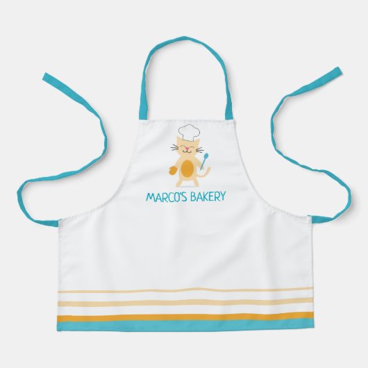 Personalized Chef Cat Baking Apron for Little Chef エプロン (正面)